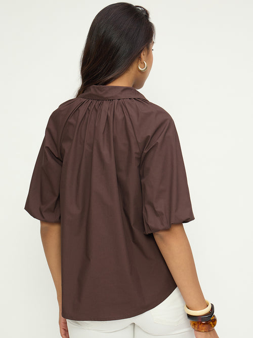 CrispCotton Mocha Raglan Shirt