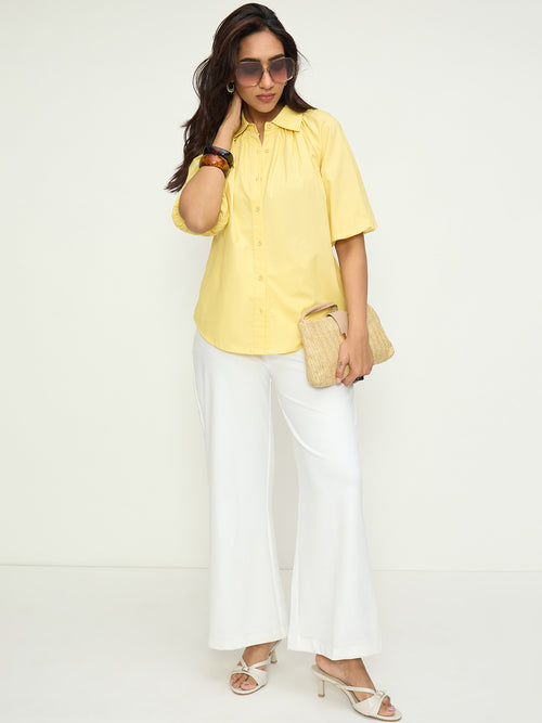 CrispCotton Yellow Raglan Shirt