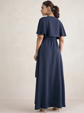Navy Wrap Formal Maxi Dress