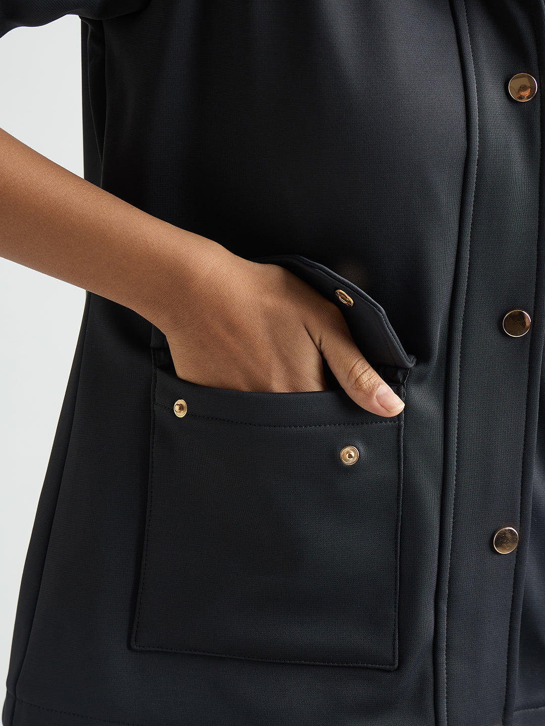 Navy Zip Up Hooded Jacket