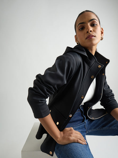 Navy Zip Up Hooded Jacket