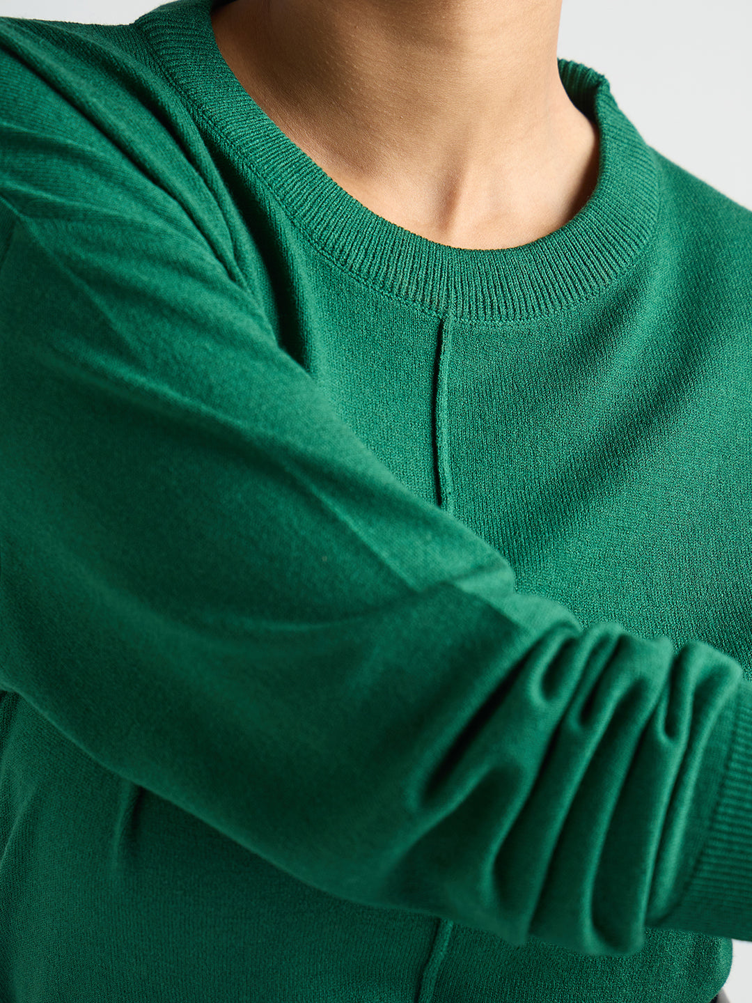 Bright Green Pintuck Detail Sweater