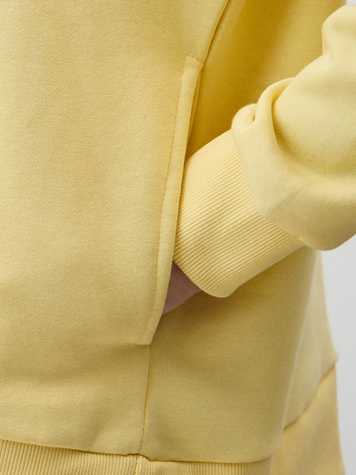Butter Yellow Crew Neck Fleece Sweatshirt