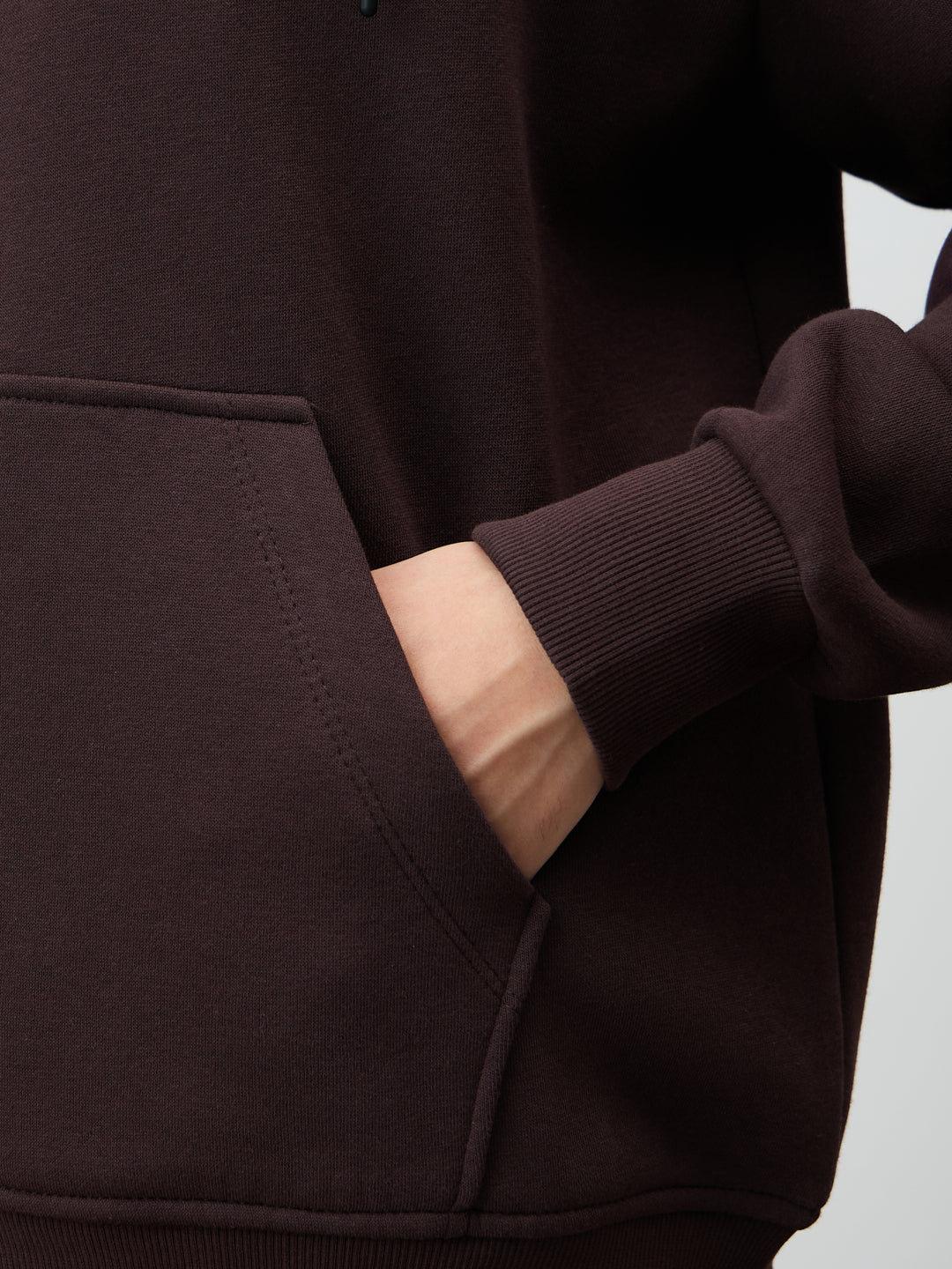 Mocha Zip-Up Fleece Hoodie