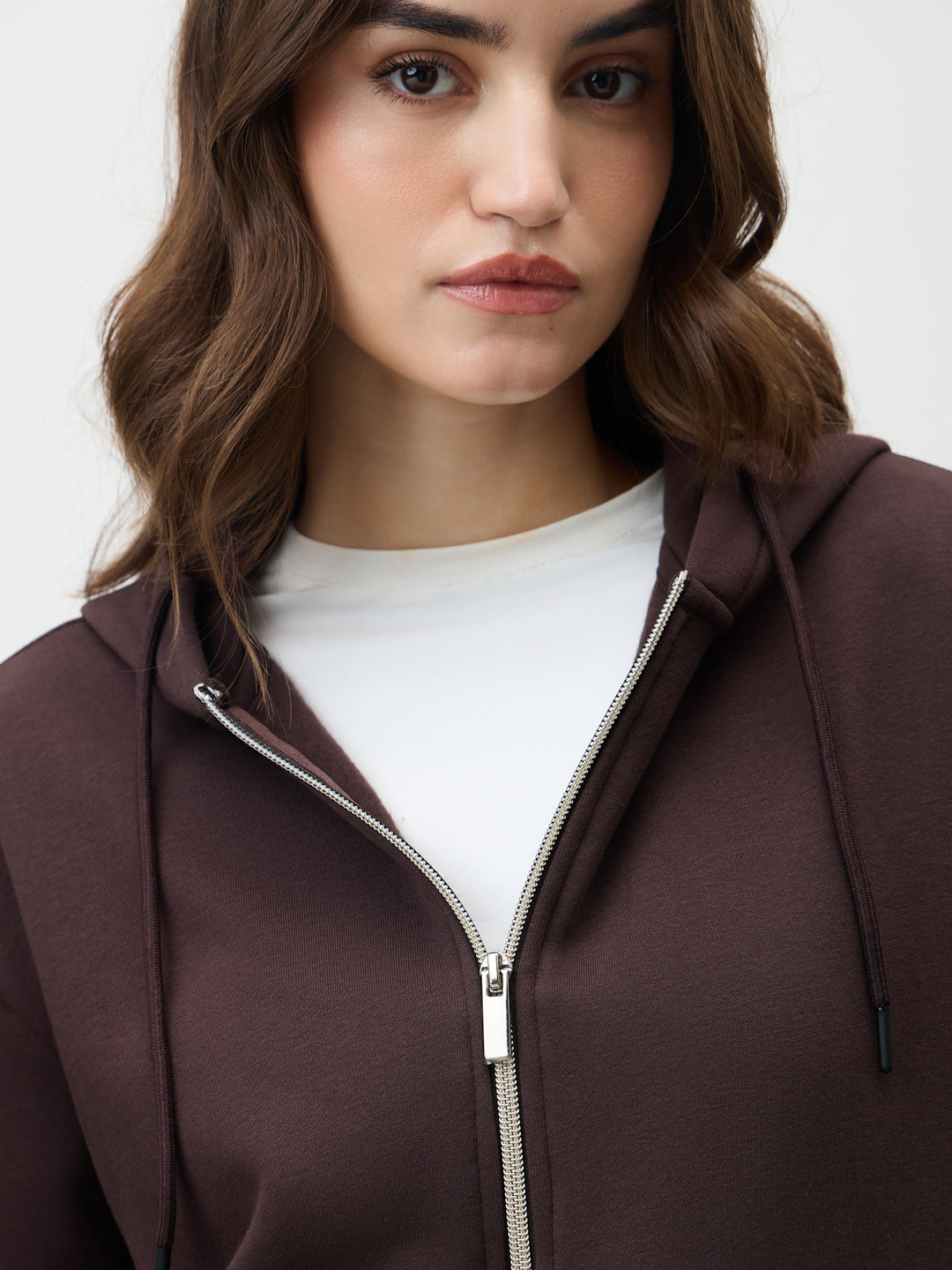 Mocha Zip-Up Fleece Hoodie