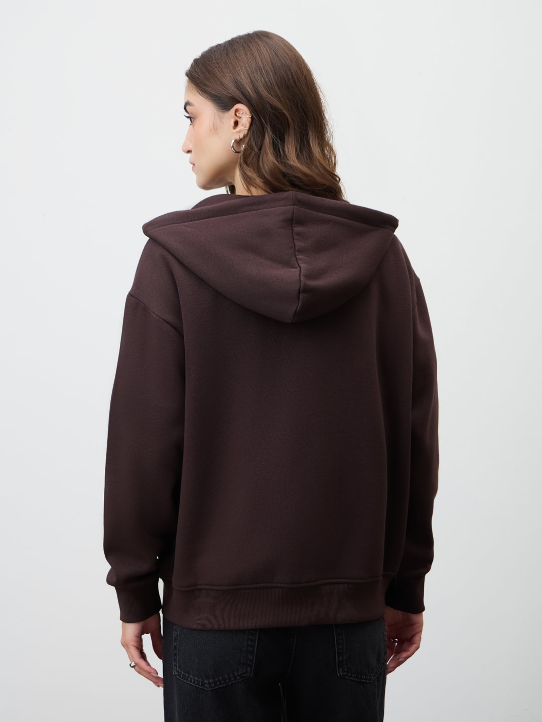 Mocha Zip-Up Fleece Hoodie