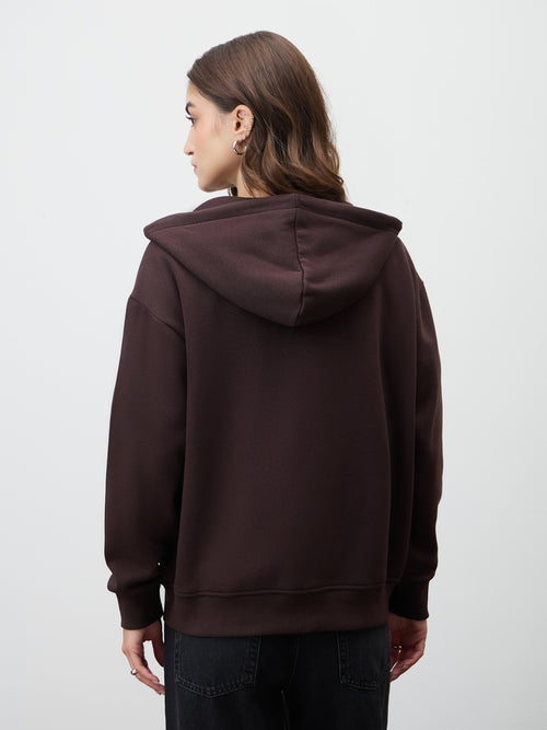 Mocha Zip-Up Fleece Hoodie