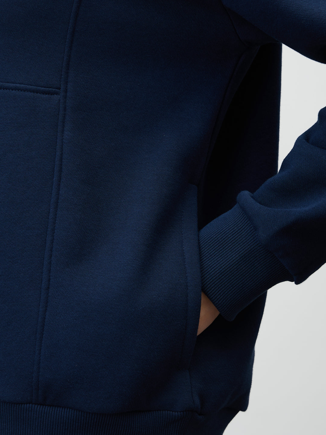 Navy Half Zipper Fleece Sweatshirt