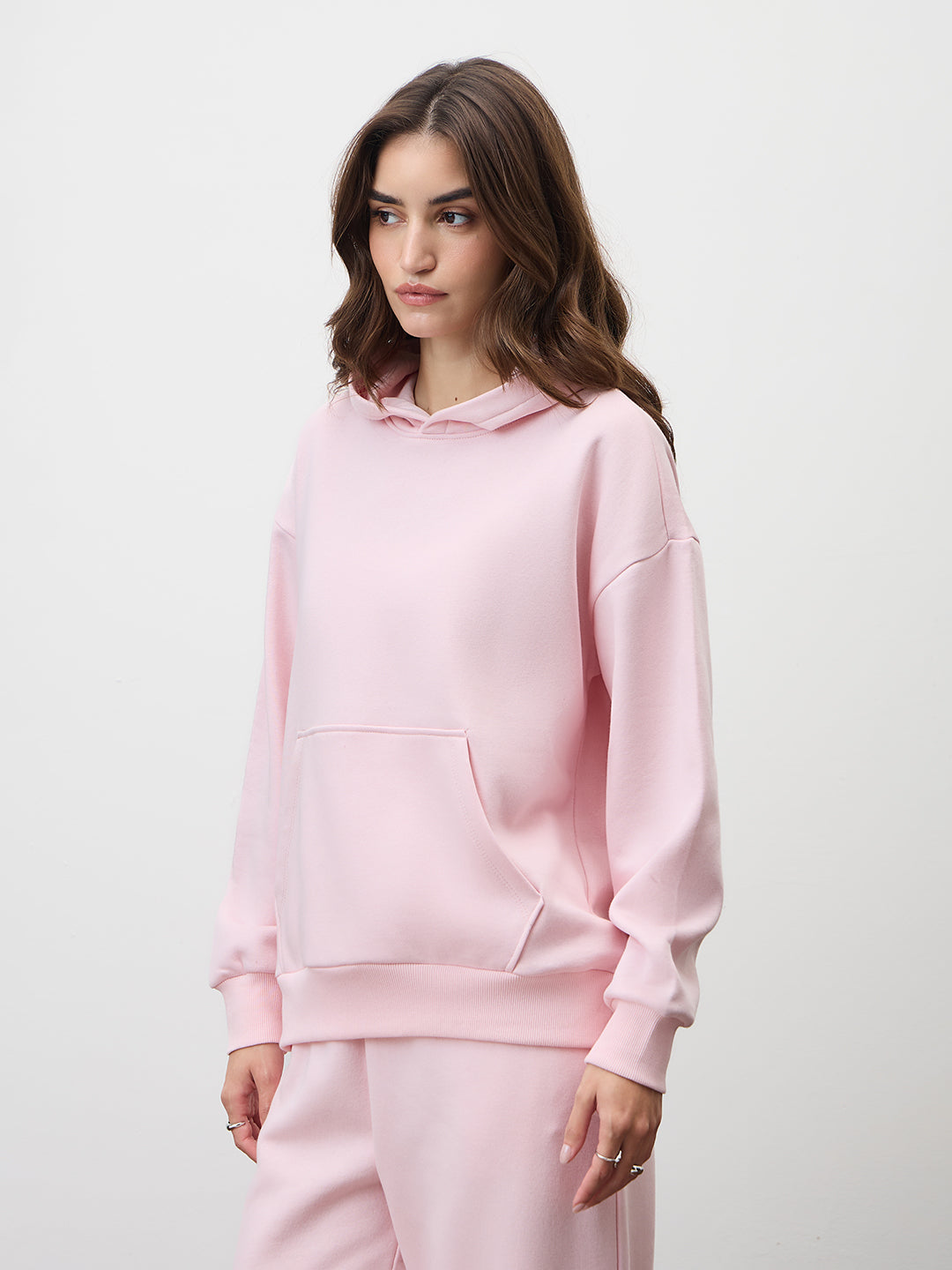 Powder Pink Fleece Hoodie