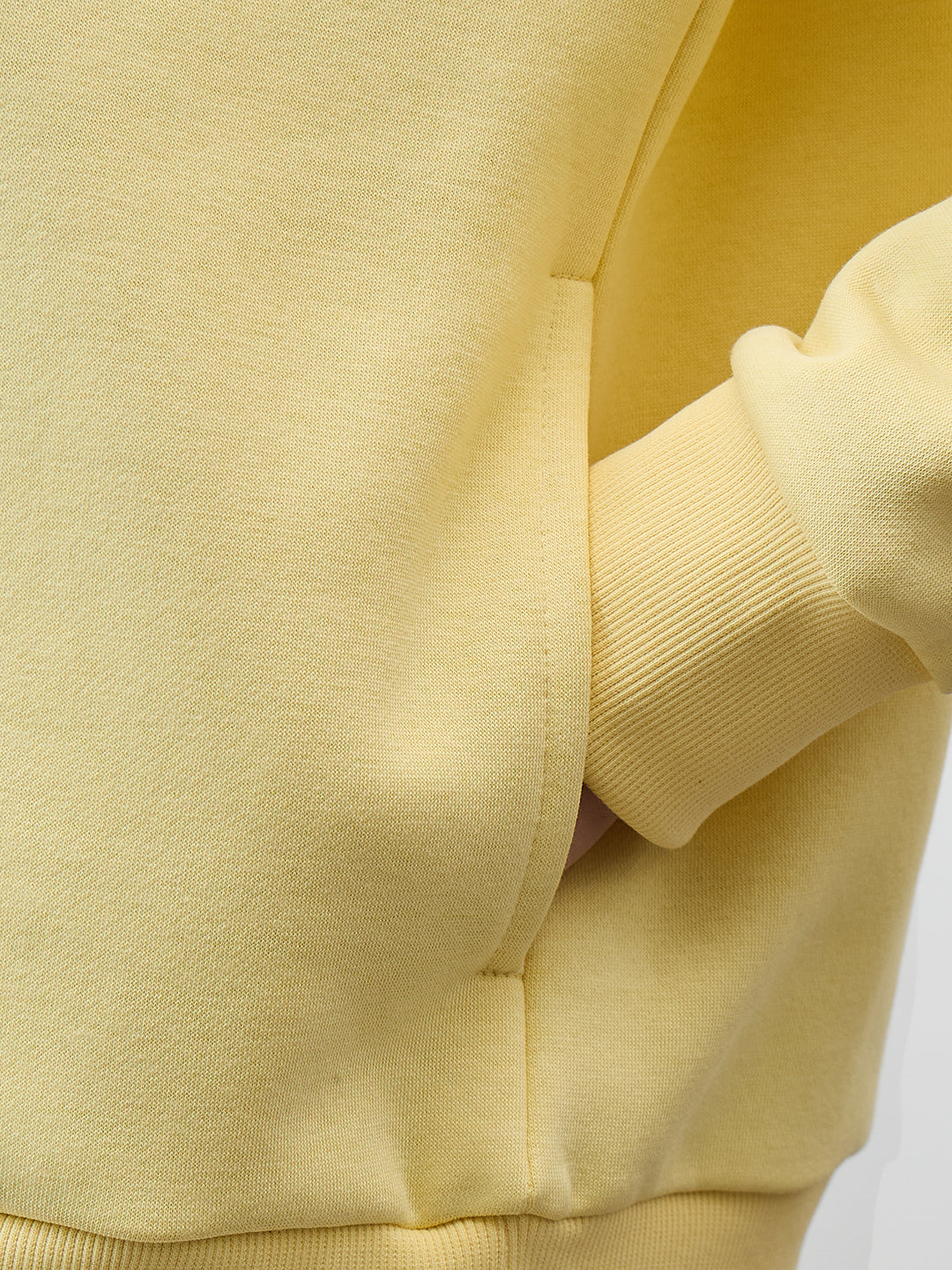 Butter Yellow Button Down Fleece Sweatshirt