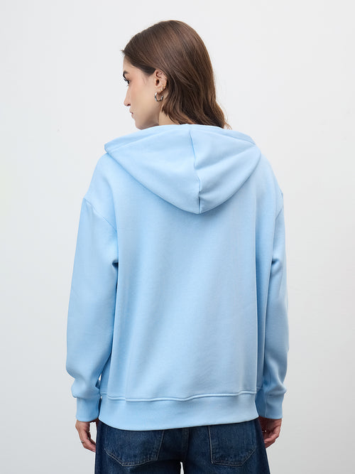 Icy Blue Zip-Up Fleece Hoodie
