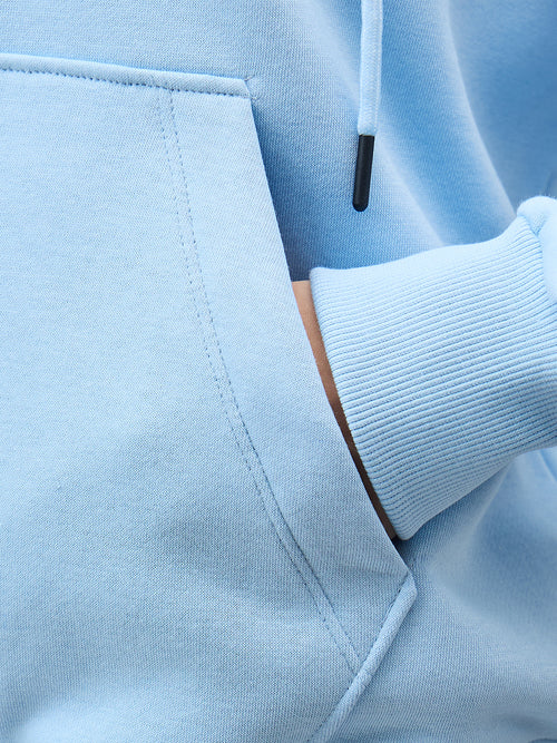 Icy Blue Zip-Up Fleece Hoodie