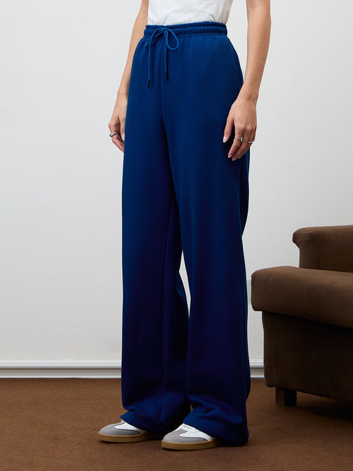 Royal Blue Straight Leg Fleece Trackpants