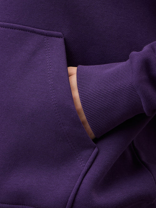 Purple Zip-Up Fleece Hoodie
