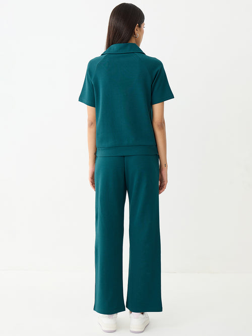 Teal Tonal Zip Knit Co-Ord