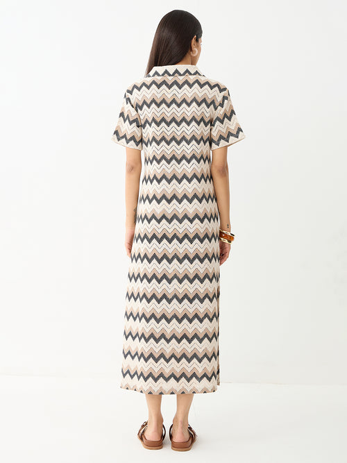 Multi Chevron Crochet Maxi Dress