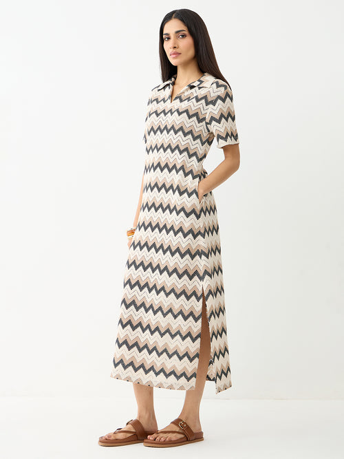 Multi Chevron Crochet Maxi Dress