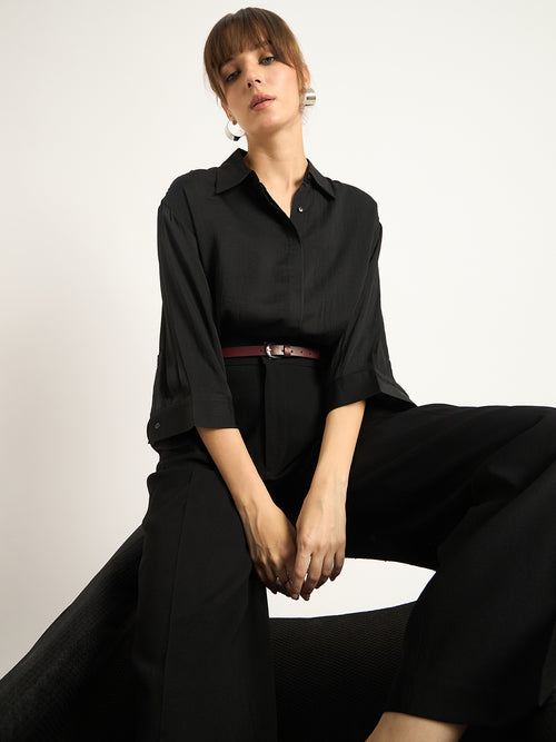 Black Satin Shirt
