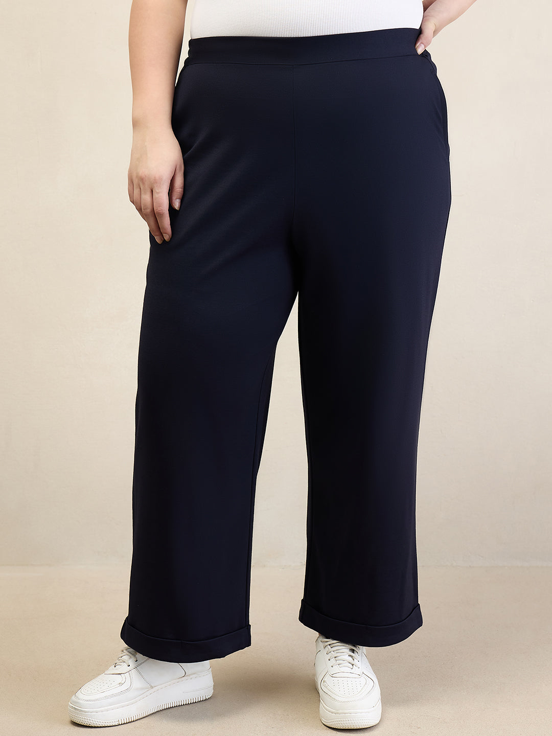 Navy High Low top and Pants Co-ord set