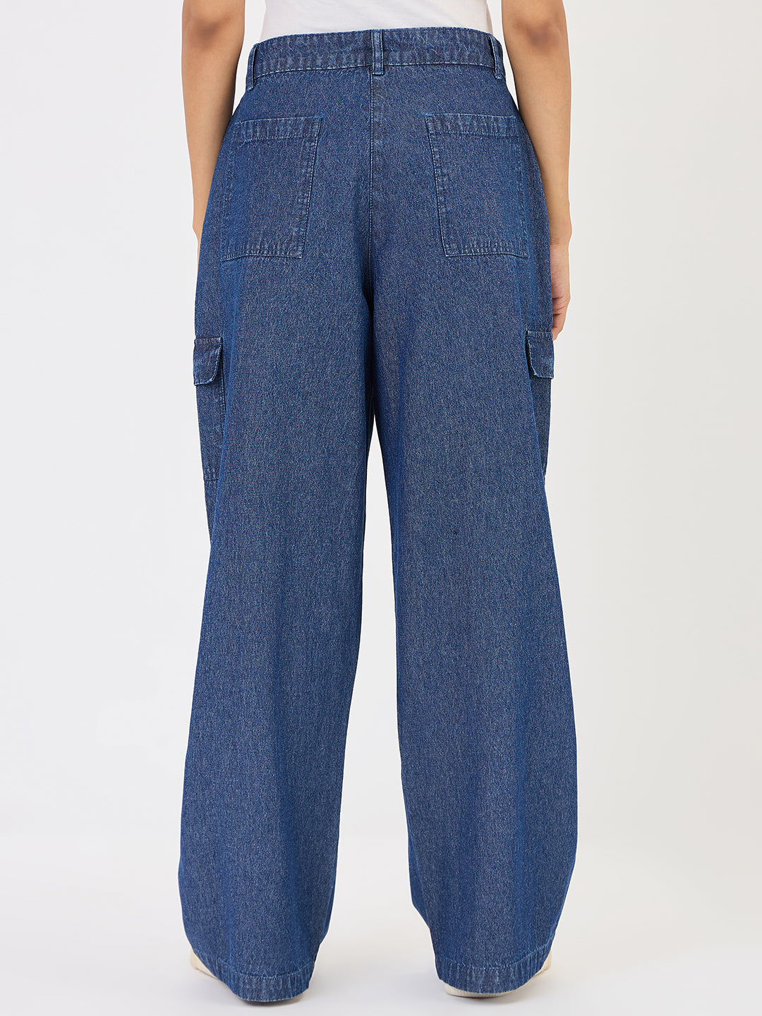 Navy Blue Denim Cargo Pants