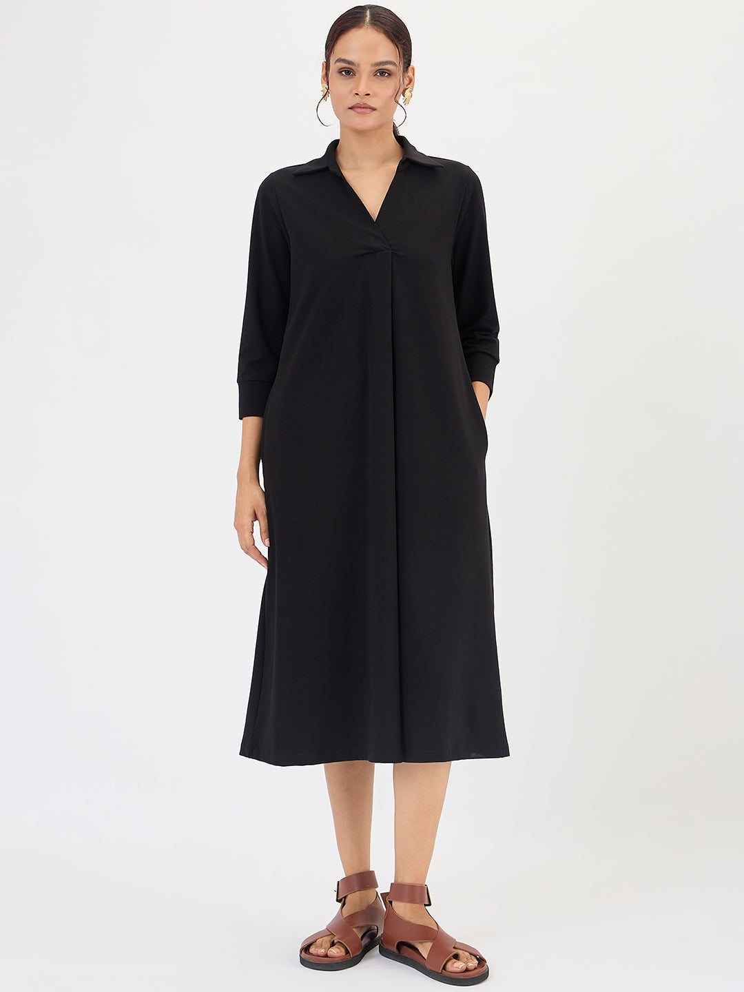 Black A-Line Travel Dress