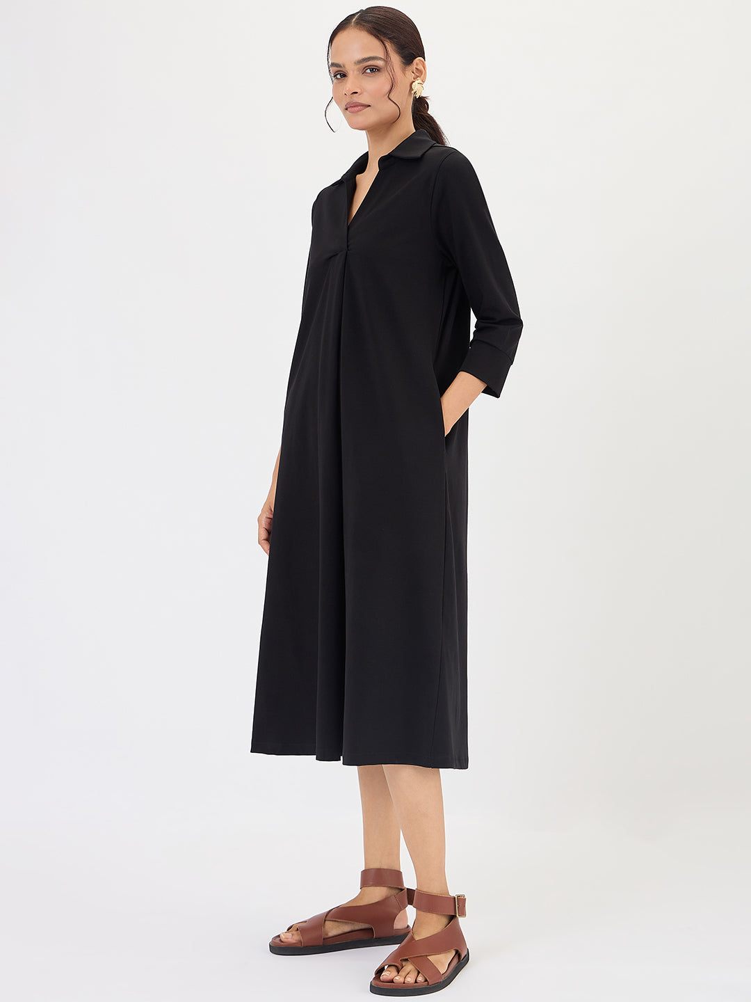 Black A-Line Travel Dress
