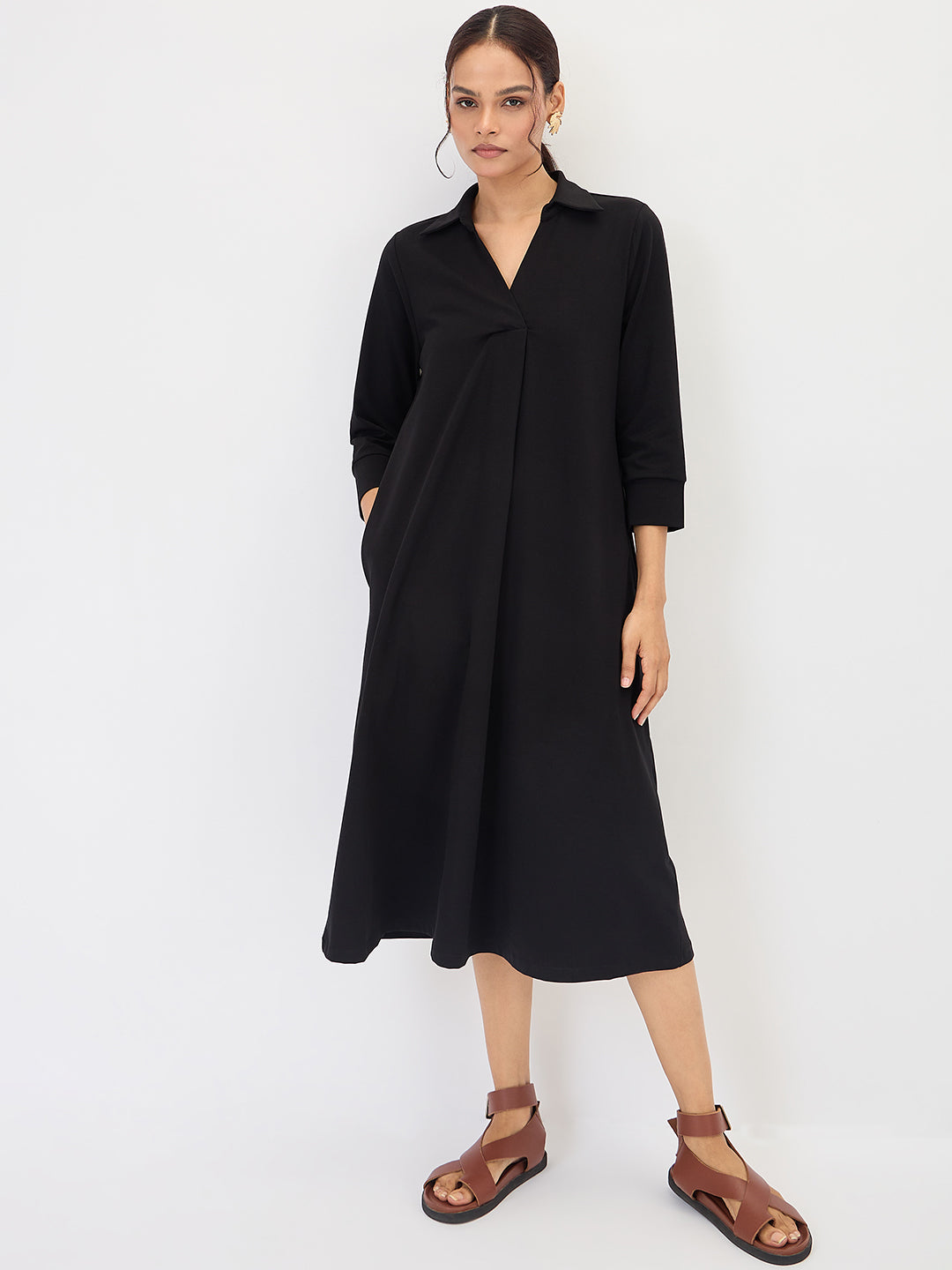 Black A-Line Travel Dress