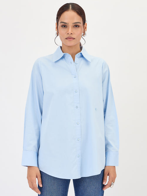 Powder Blue Multiple Closure Shirt