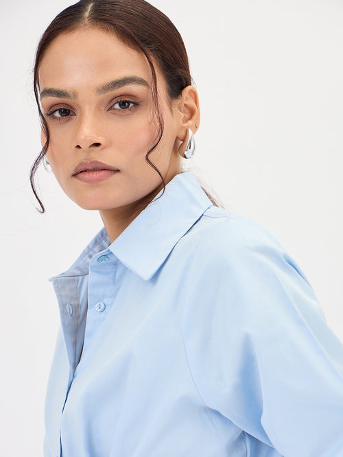 Powder Blue Multiple Closure Shirt