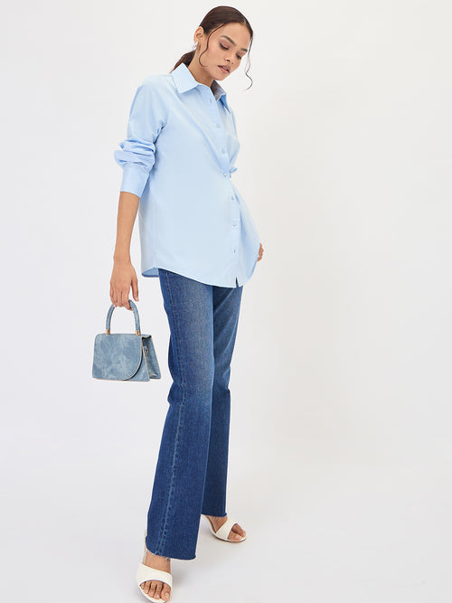 Powder Blue Multiple Closure Shirt
