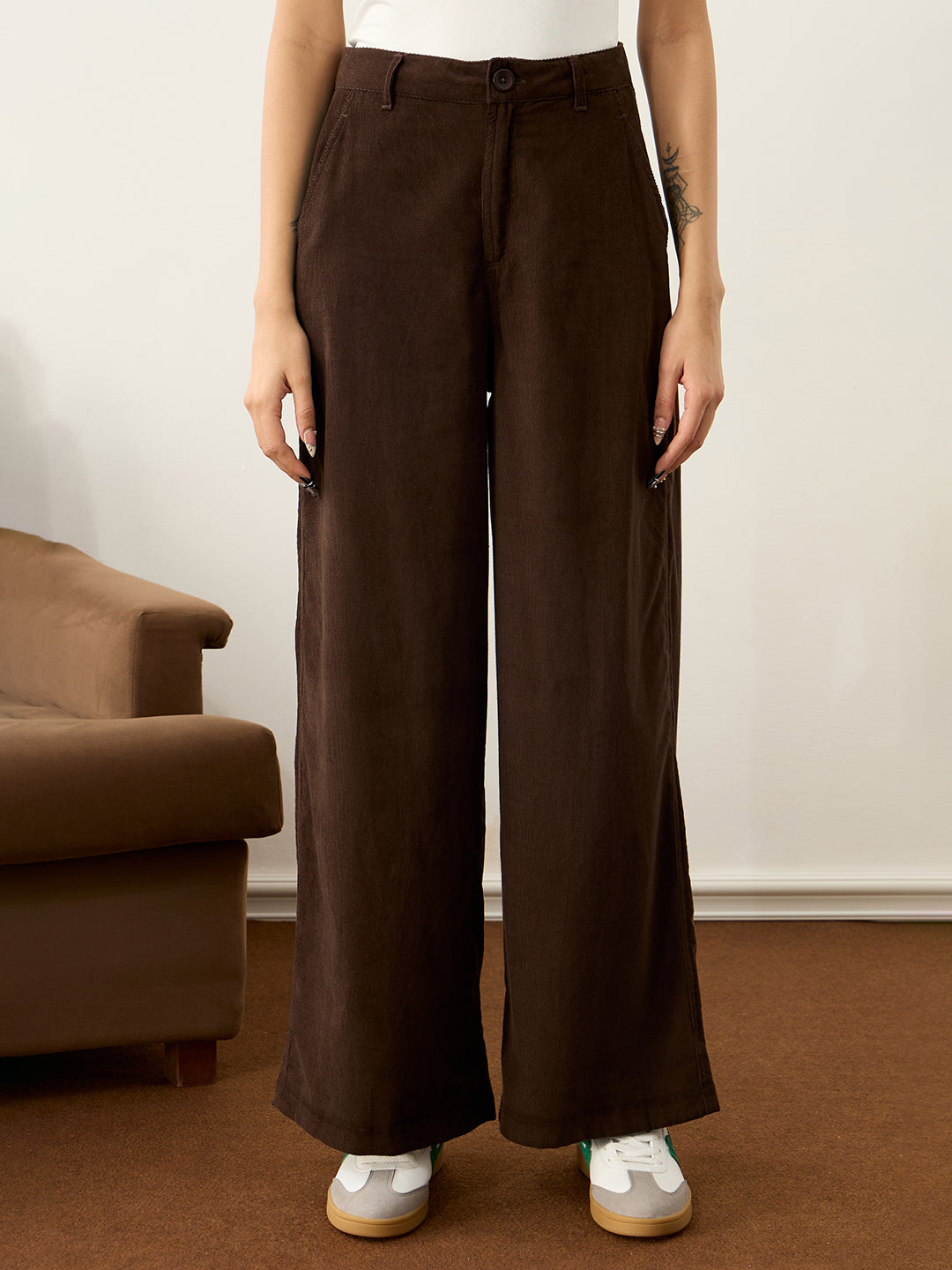 The Cool Girl Brown Corduroy Pants
