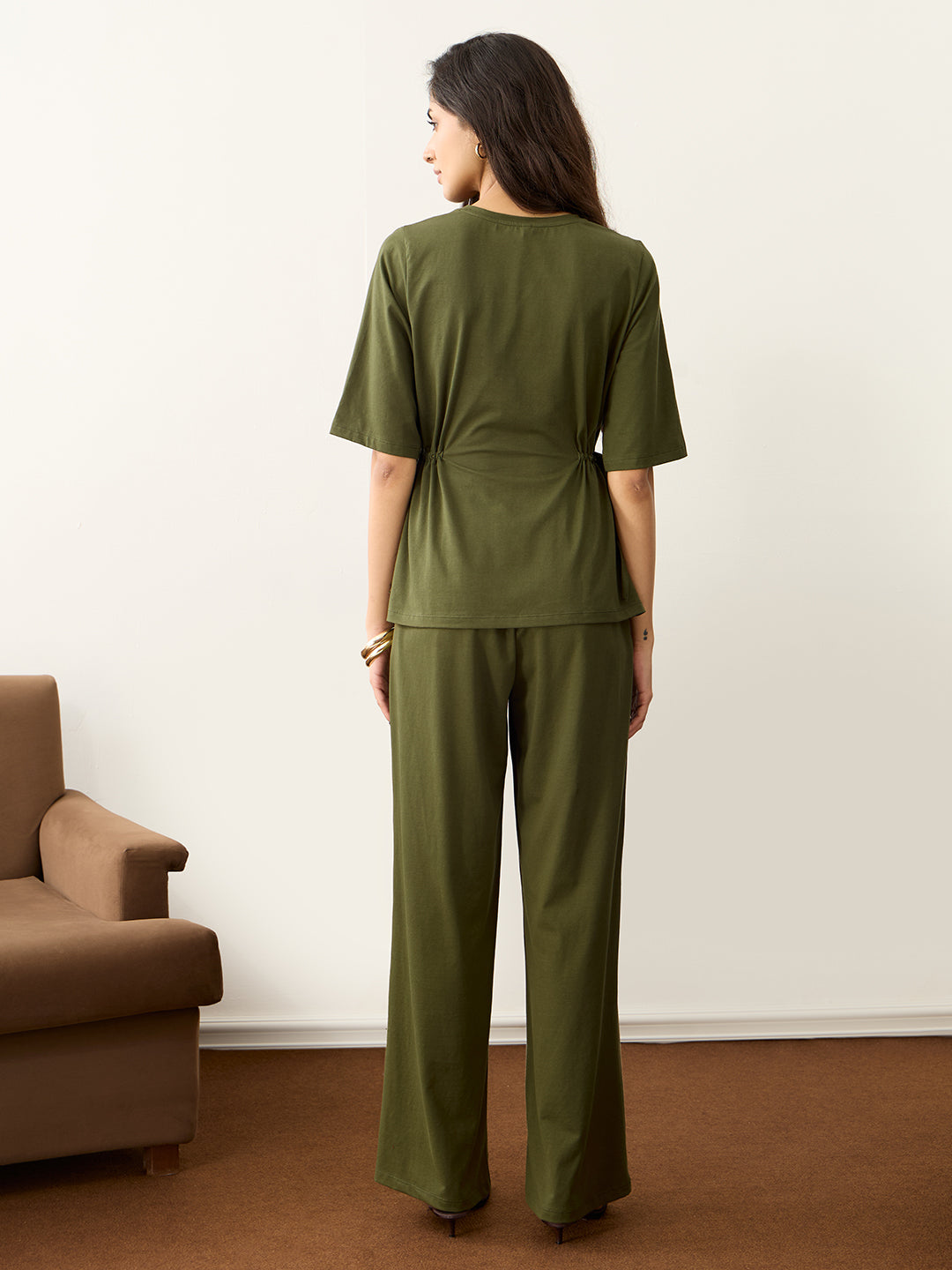 TrueStretch Olive Side Drawstring Co-ord