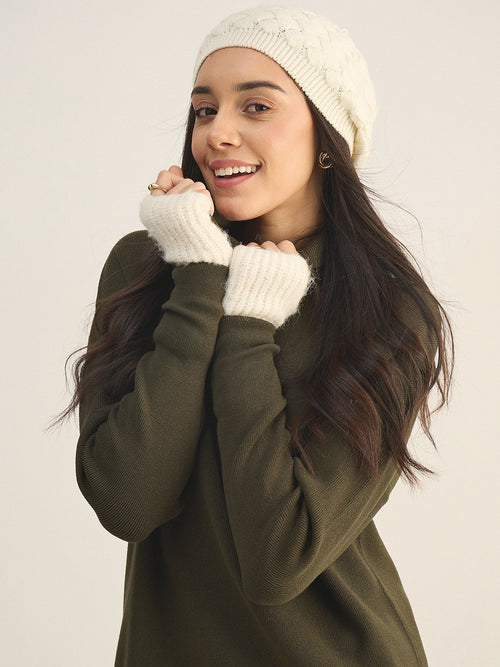 Olive Turtle Neck Knitted Co-Ord