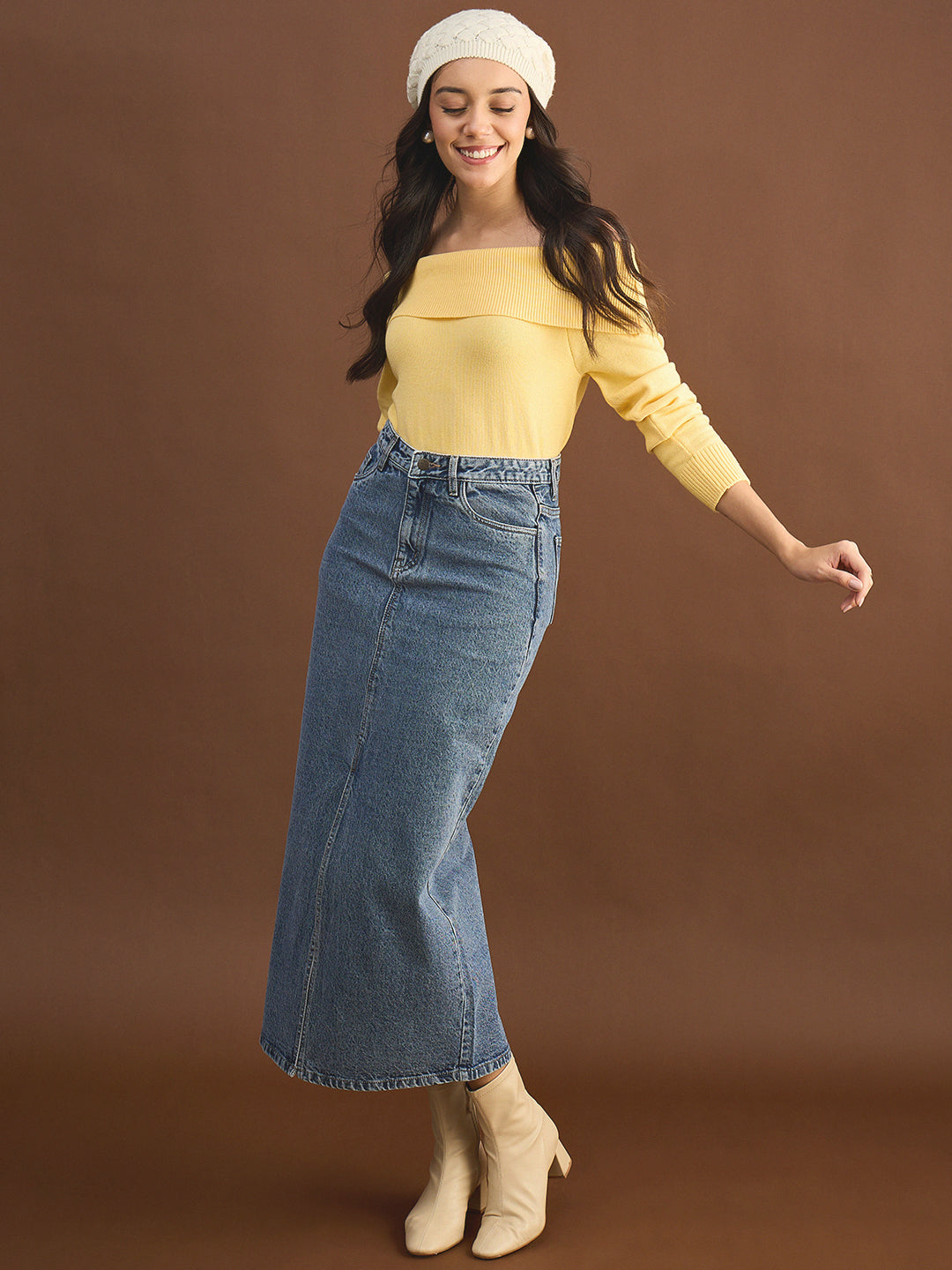 Butter Yellow Off Shoulder Sweater