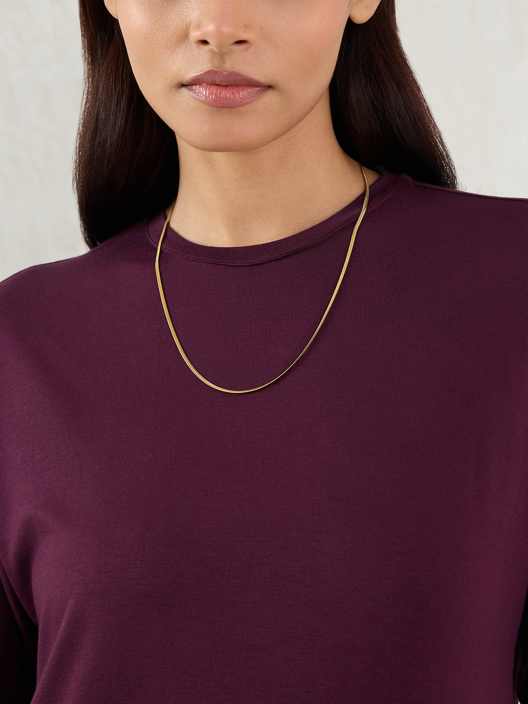 Bamboo Wine Knit Slit Detail Top