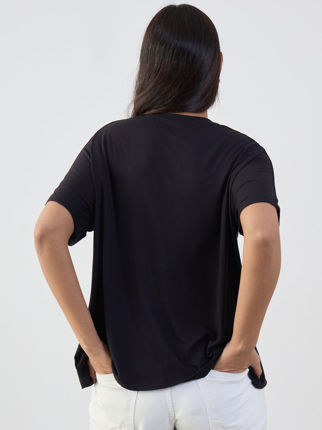 Bamboo Black Easy Fit T-Shirt