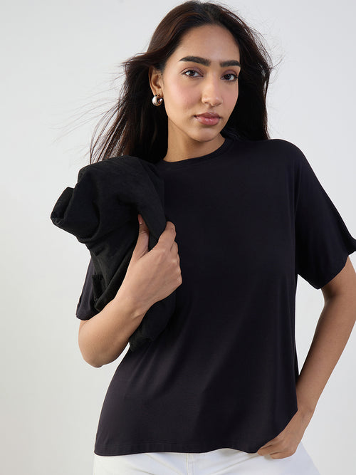 Bamboo Black Easy Fit T-Shirt