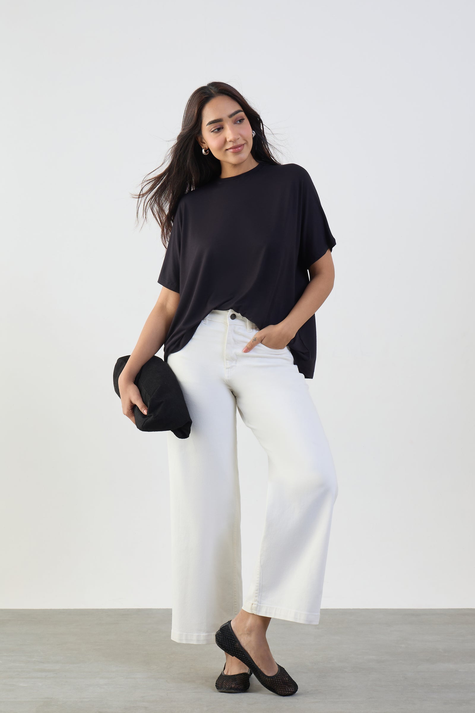 Bamboo Black Easy Fit T-Shirt