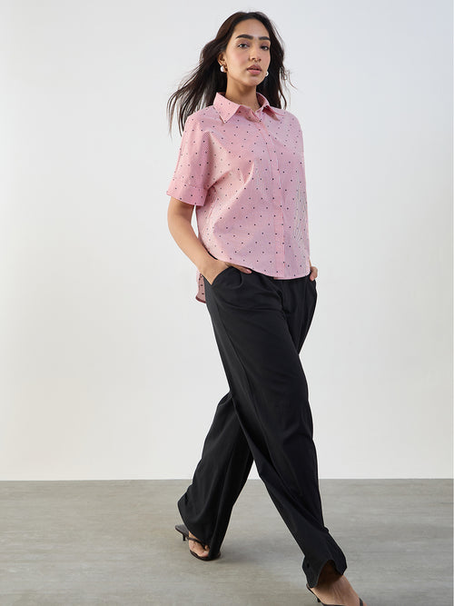 Red Stripe Kimono Sleeve Shirt