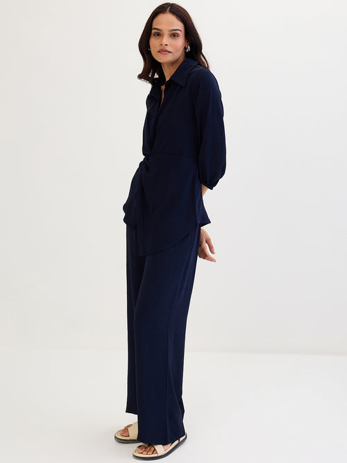 Navy Front Twist Co-Ord Set