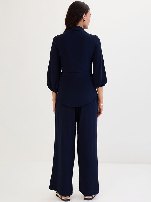 Navy Front Twist Co-Ord Set