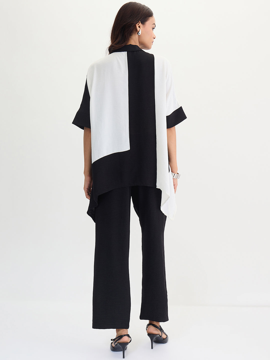 Black And White Colorblock Co-Ord Set