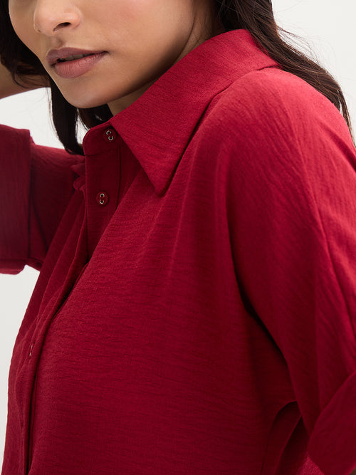Maroon A-Line Maxi Dress