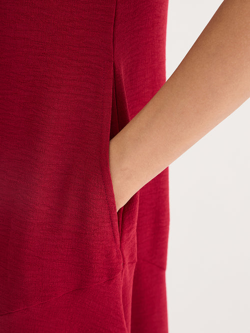 Maroon A-Line Maxi Dress