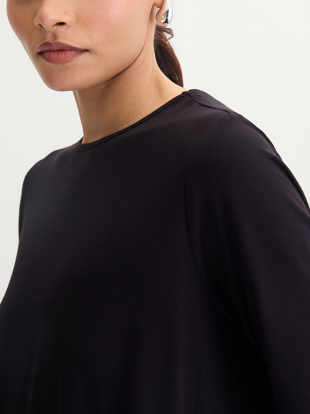 Bamboo Black Knit Asymmetrical Co-Ord