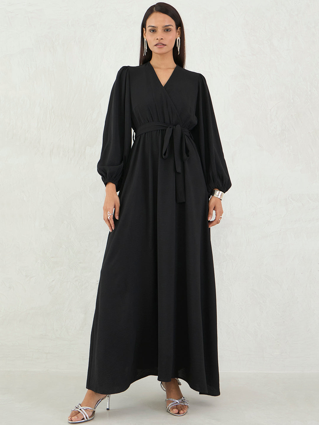 Black Wrap Maxi Dress