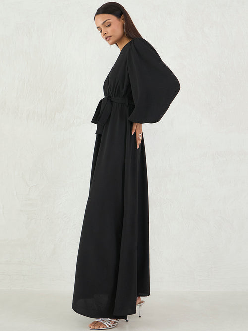 Black Wrap Maxi Dress