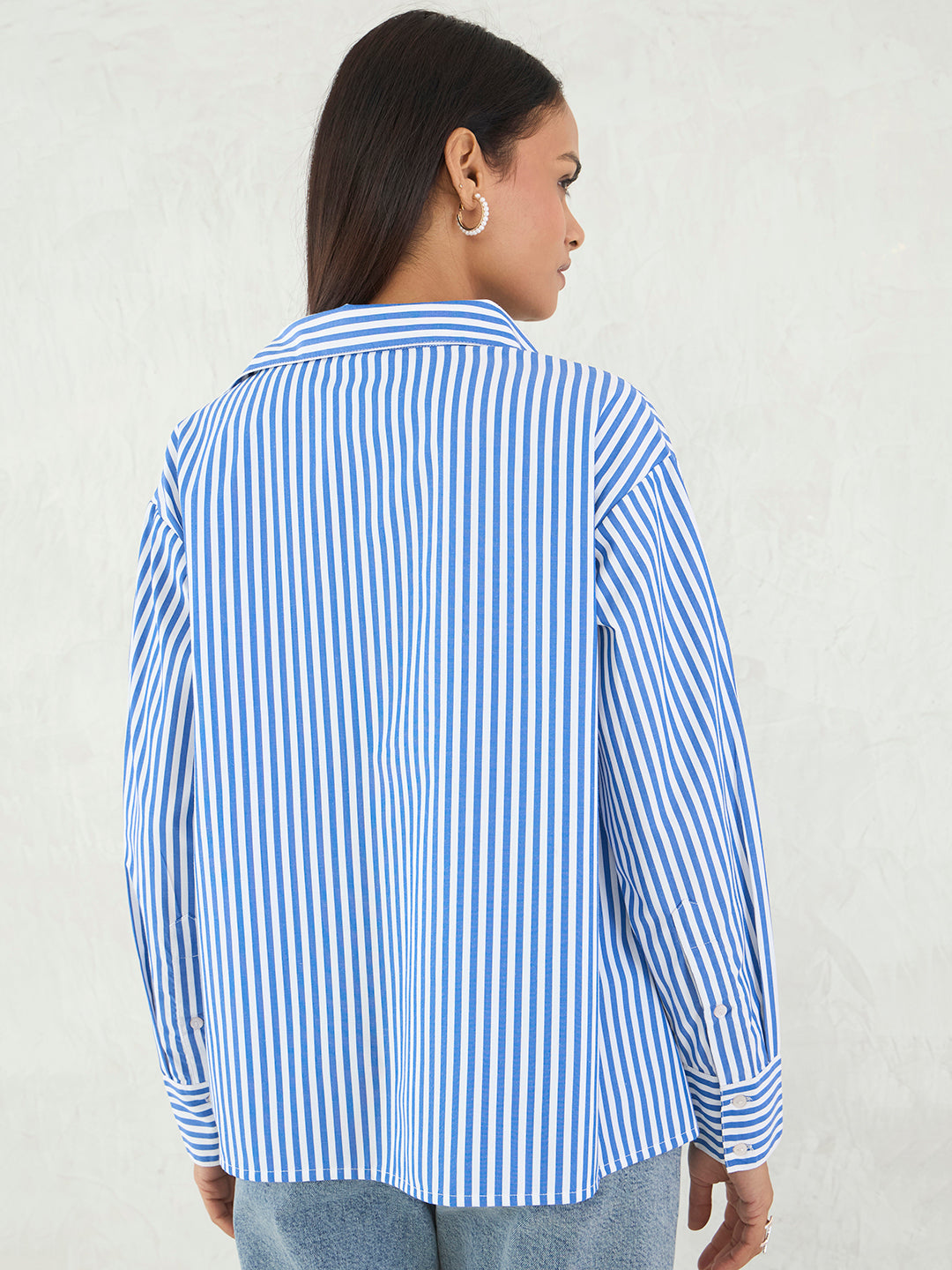 Navy Stripe Oversized Shirt
