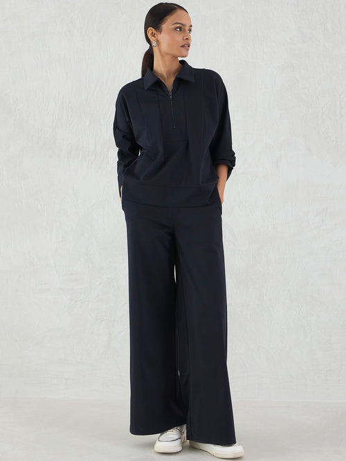 Navy Zip-Up Travel Co-Ord Set