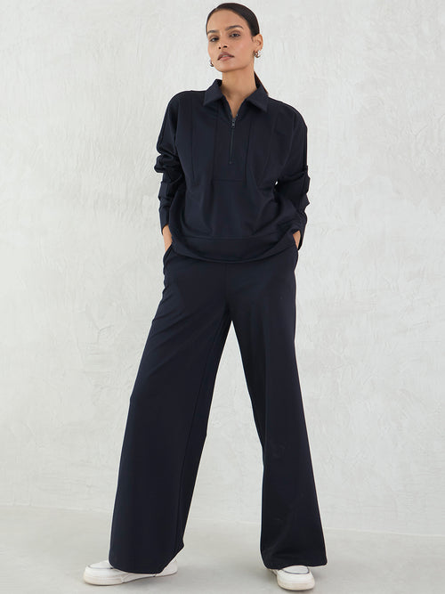 Navy Zip-Up Travel Co-Ord Set